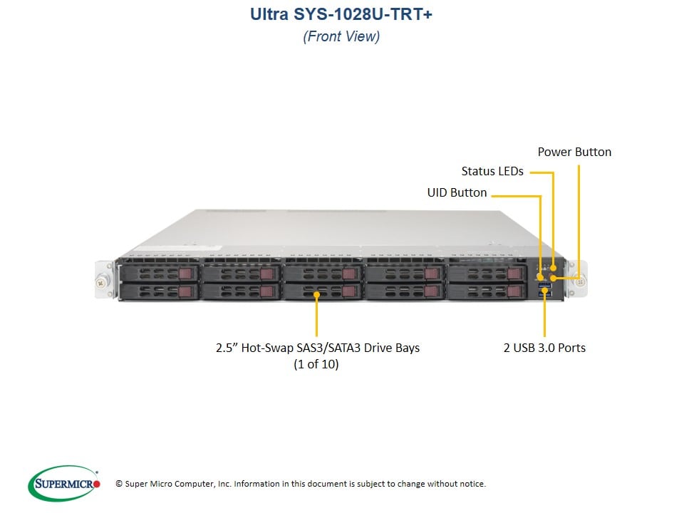 Supermicro SYS-1028U-TRT — angle view