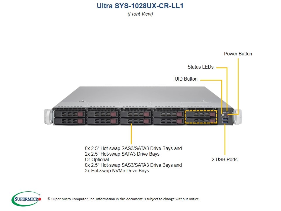 Supermicro SYS-1028UX-CR-LL1 — angle view