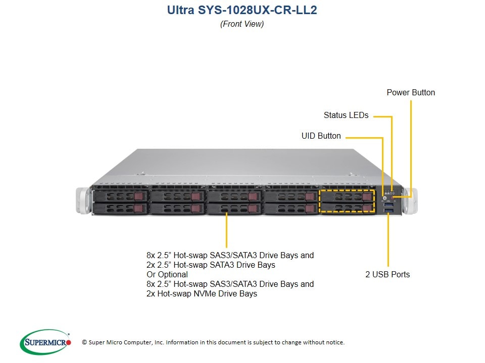 Supermicro SYS-1028UX-CR-LL2 — angle view