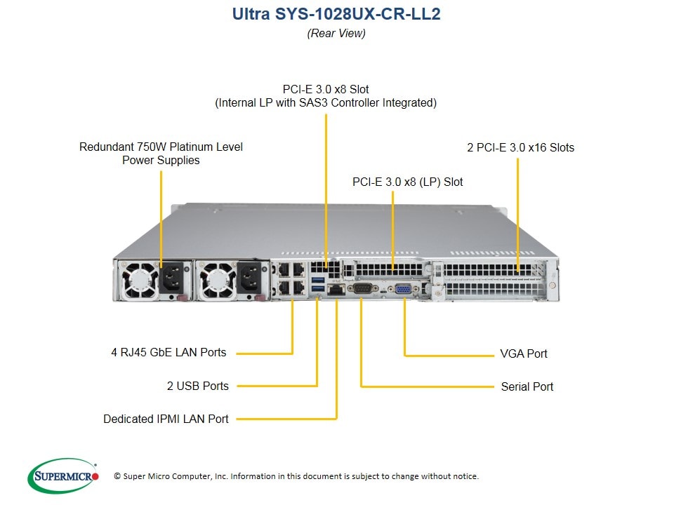 Supermicro SYS-1028UX-CR-LL2 — front view