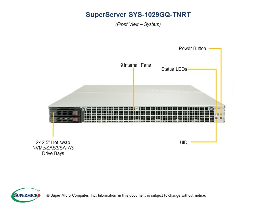 Supermicro SYS-1029GQ-TNRT — angle view