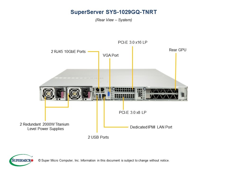 Supermicro SYS-1029GQ-TNRT — front view