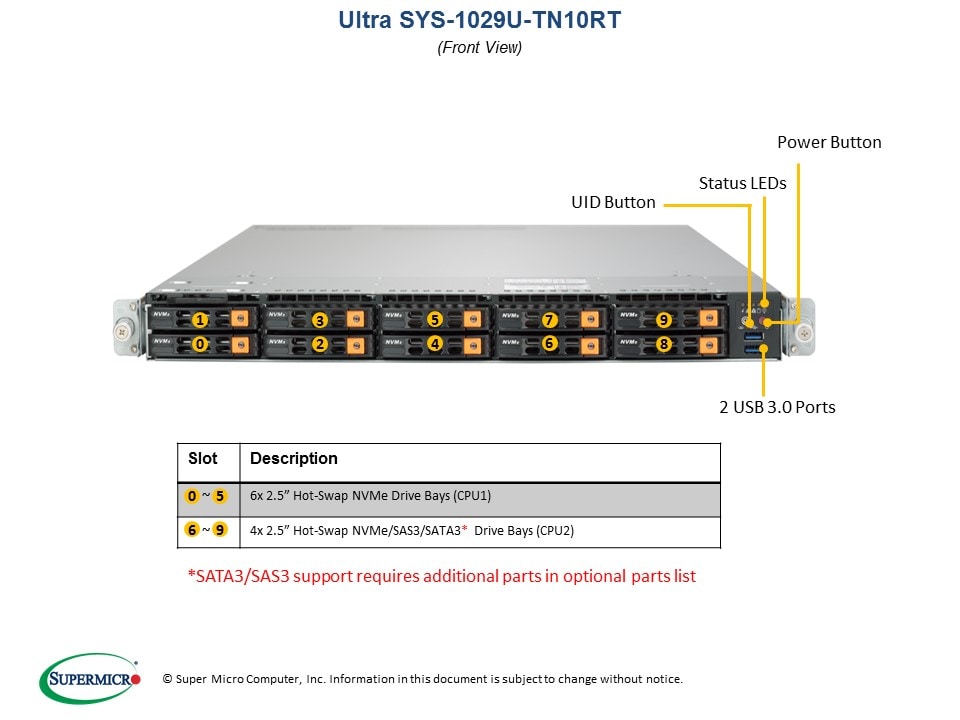 Supermicro SYS-1029U-TN10RT — angle view
