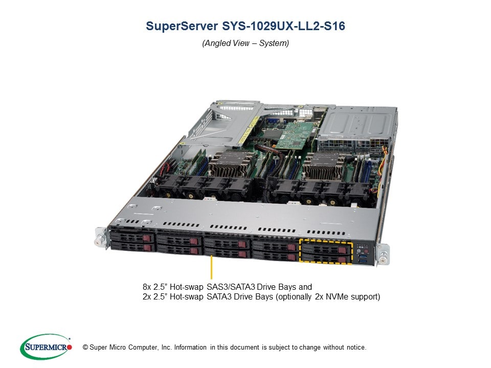 Supermicro Server SYS-1029UX-LL2-S16