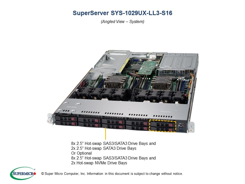 Supermicro Server SYS-1029UX-LL3-S16
