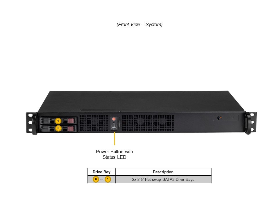Supermicro SYS-110A-16C-RN10SP — front view