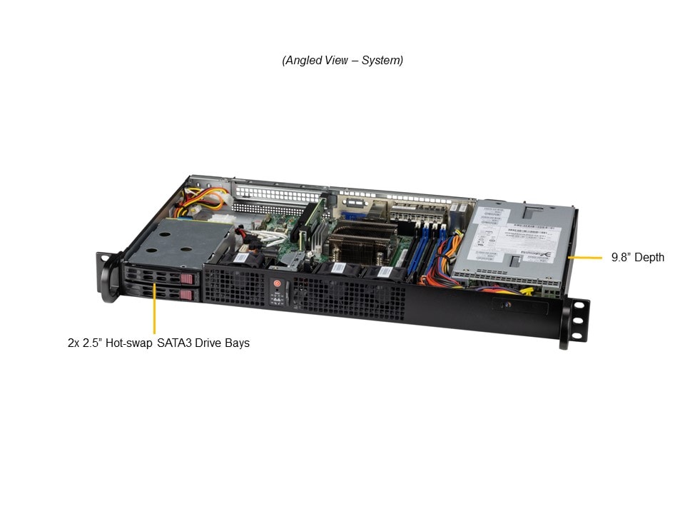Supermicro SYS-110A-24C-RN10SP — angle view