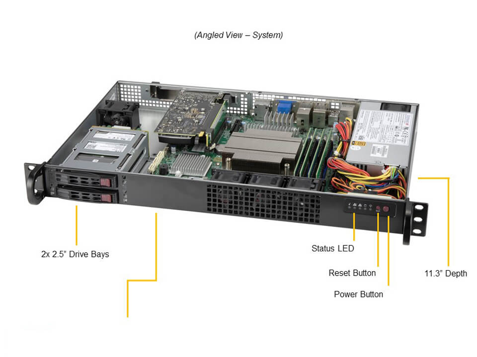 Supermicro SYS-110C-FHN4T — angle view