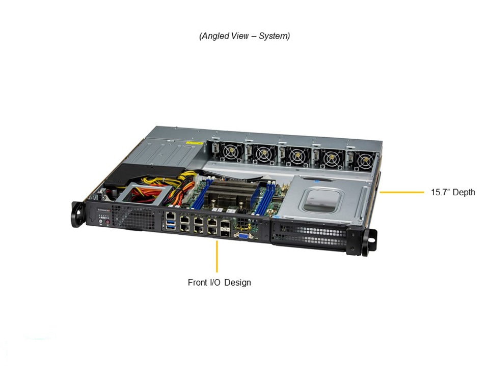 Supermicro SYS-110D-16C-FRAN8TP — angle view