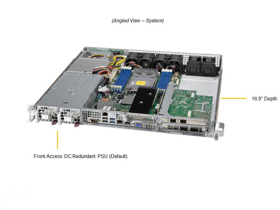 Supermicro SYS-110P-FDWTR-NEBS-DC — angle view