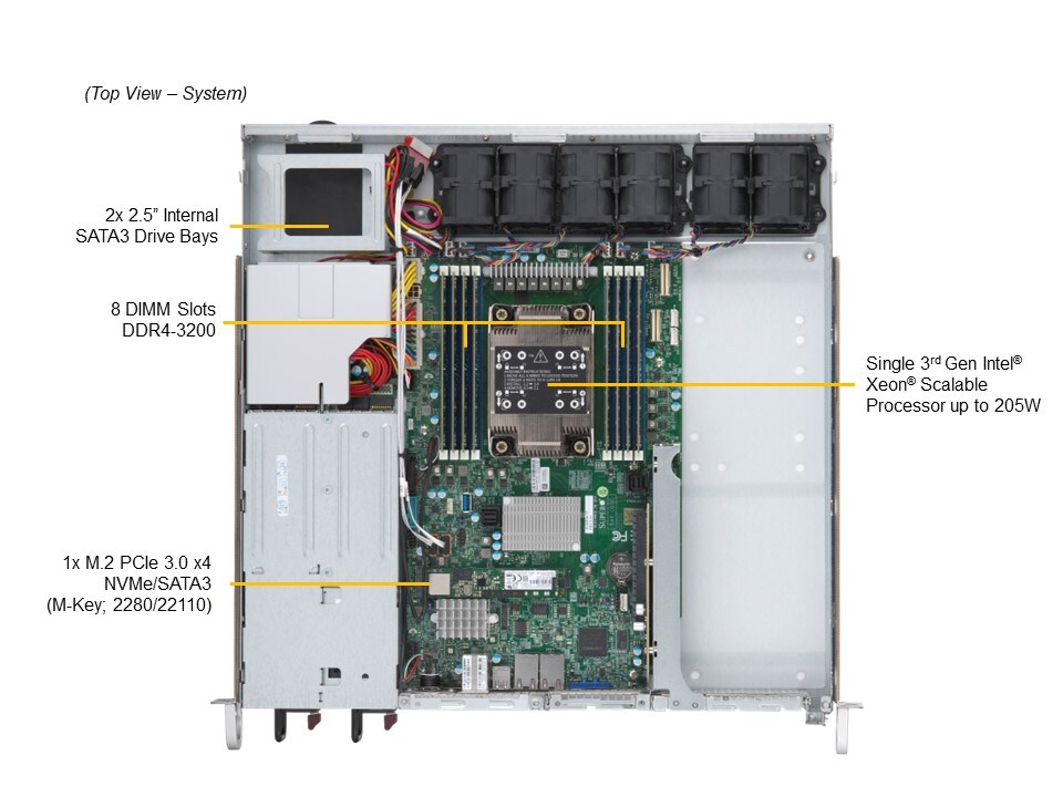 Supermicro SYS-110P-FWTR — top view