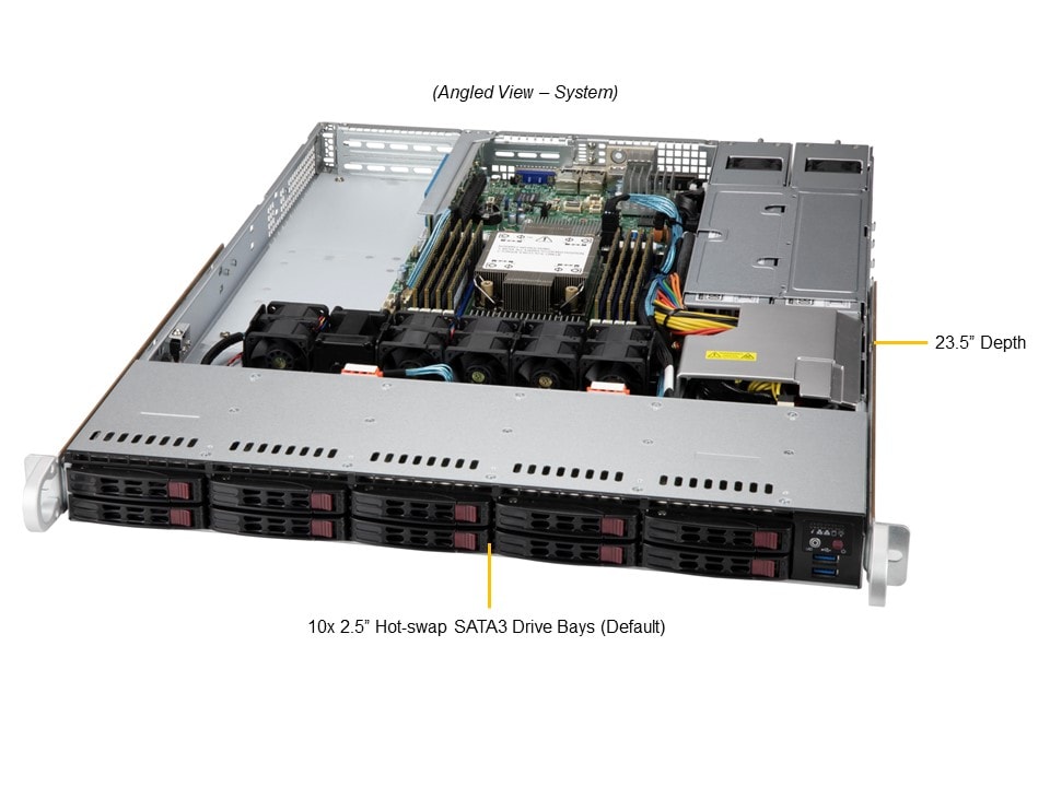 Supermicro SYS-110P-WR — angle view