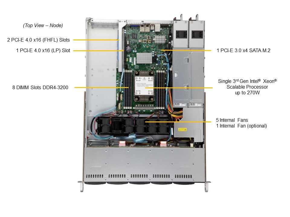 Supermicro SYS-110P-WR — top view