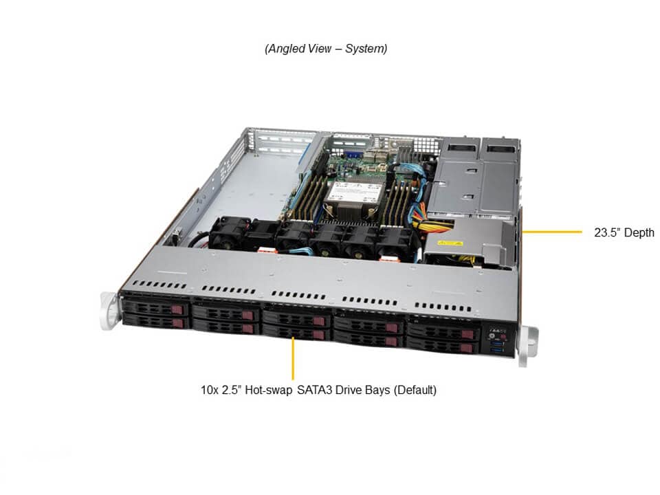 Supermicro SYS-110P-WTR — angle view
