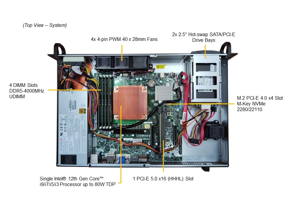 Supermicro SYS-111AD-HN2 — top view