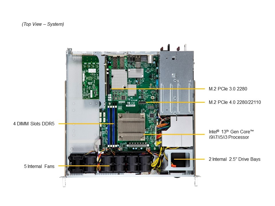Supermicro SYS-111AD-WRN2 — top view