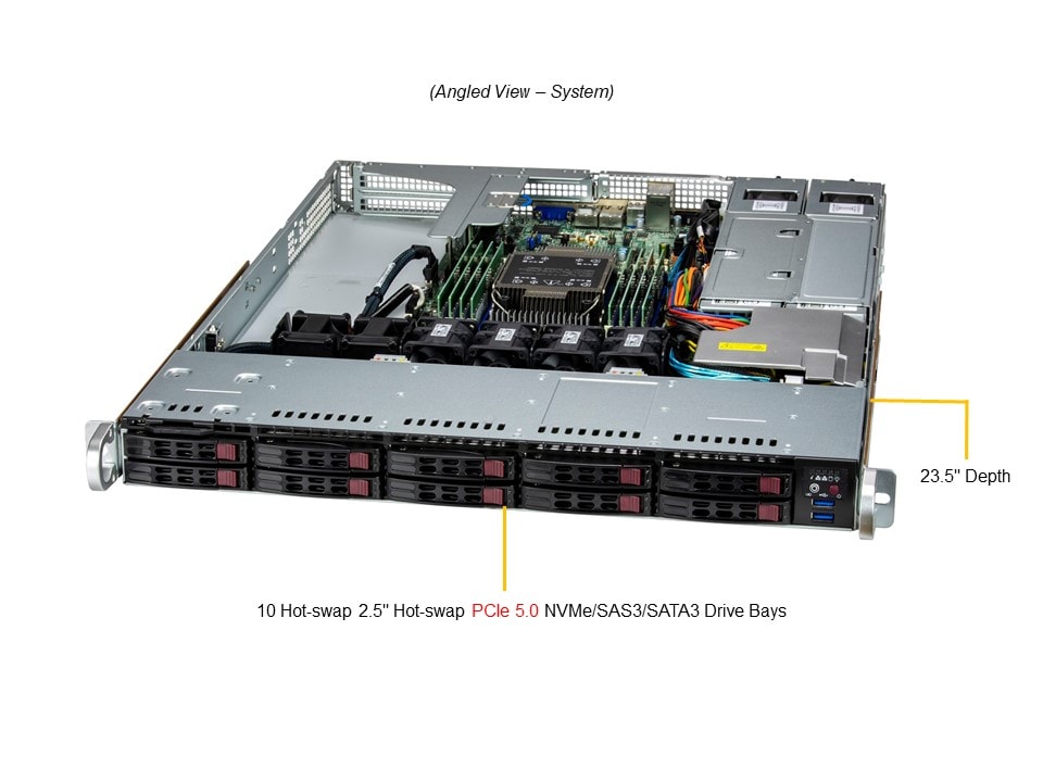 Supermicro SYS-111E-WR — angle view