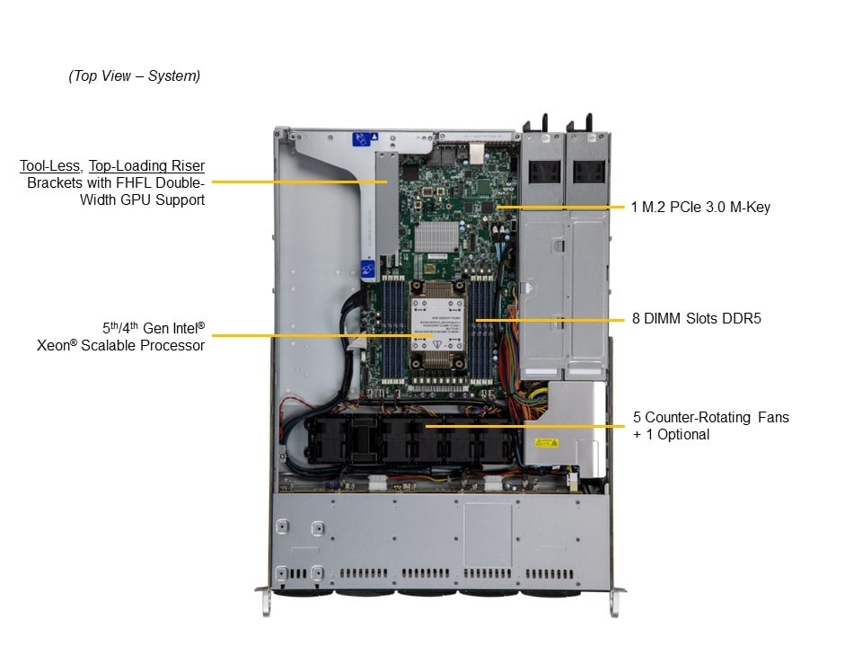 Supermicro SYS-111E-WR — top view
