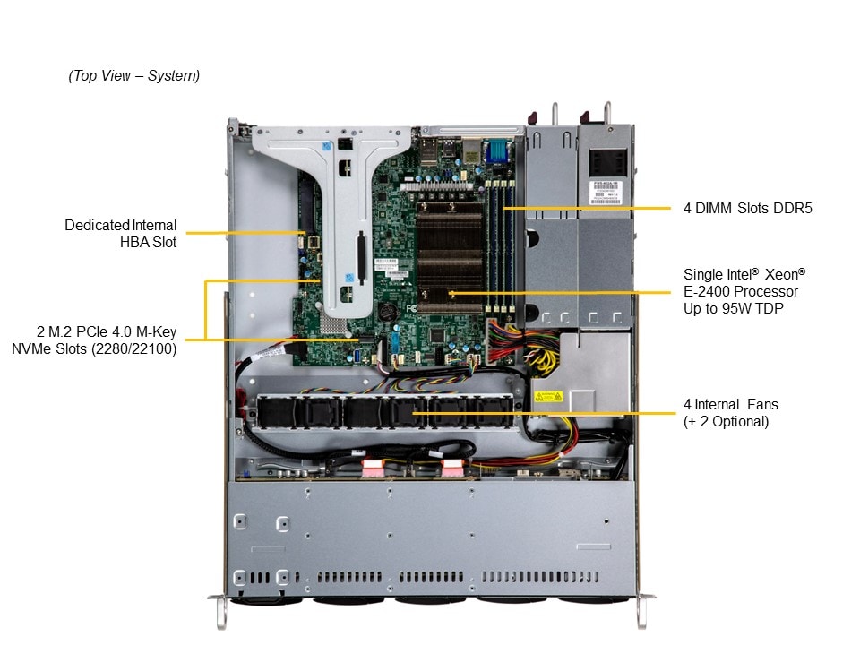 Supermicro SYS-111R-M — top view