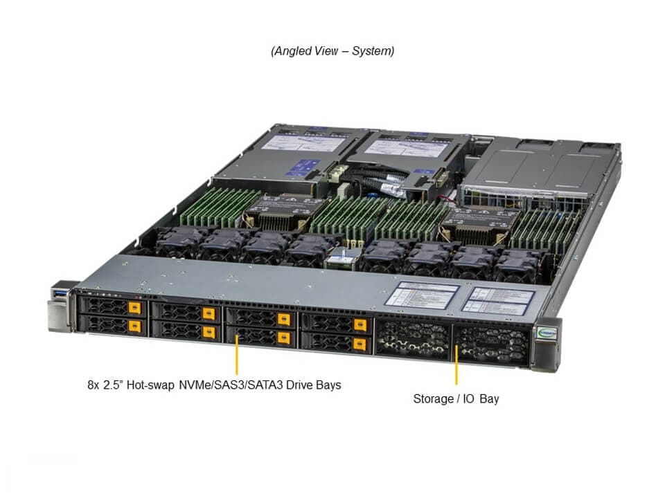 Supermicro SYS-120H-TNR — angle view