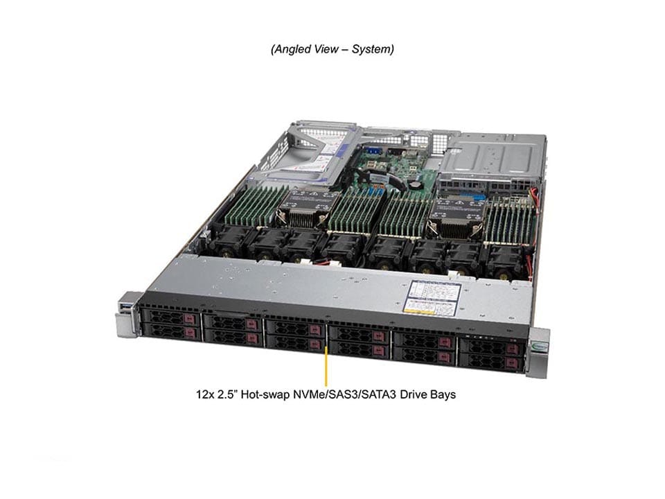 Supermicro SYS-120U-TNR — angle view