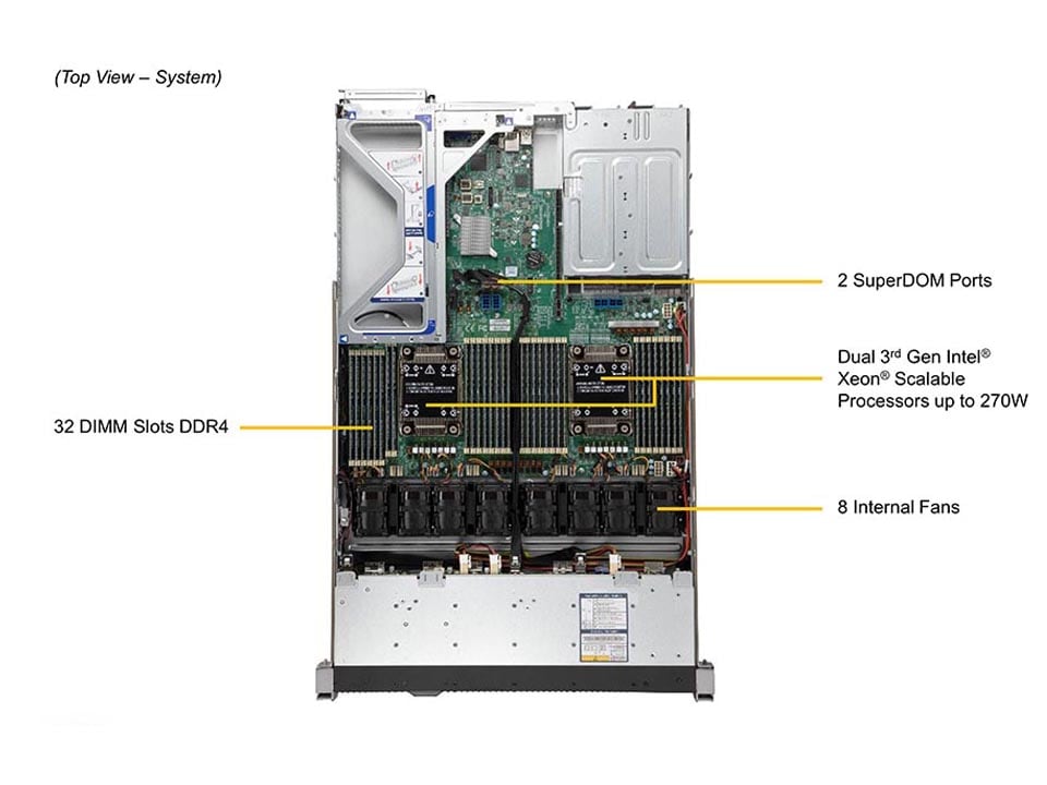 Supermicro SYS-120U-TNR — top view