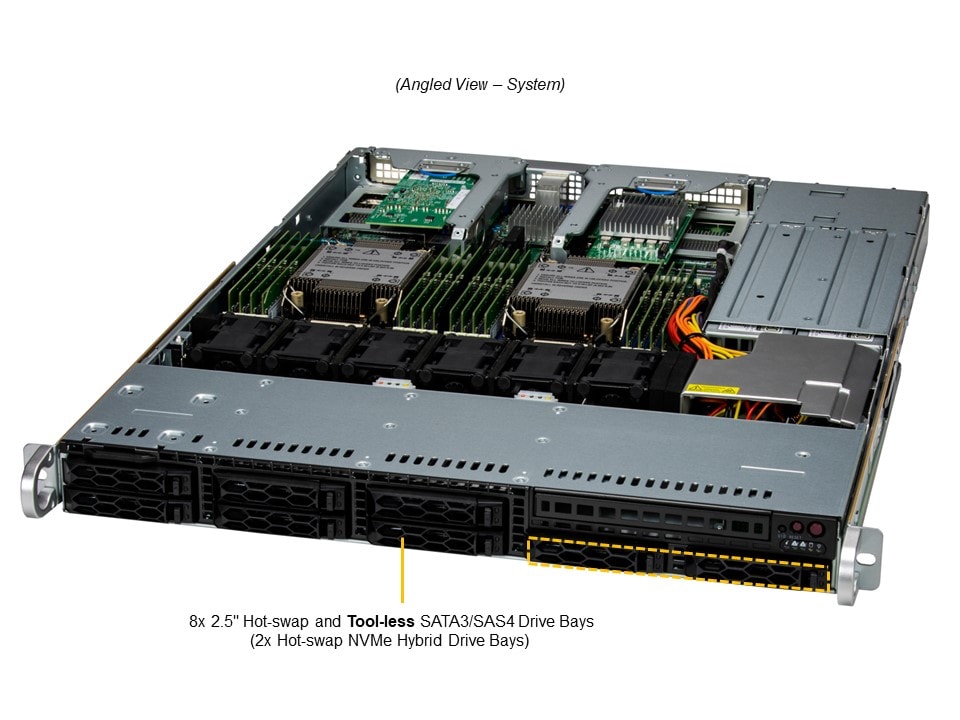 Supermicro SYS-121C-TN2R — angle view
