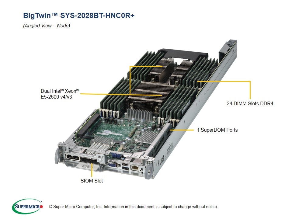 Supermicro SYS-2028BT-HNC0R — top view
