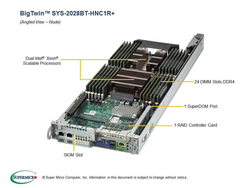 Supermicro SYS-2028BT-HNC1R — top view