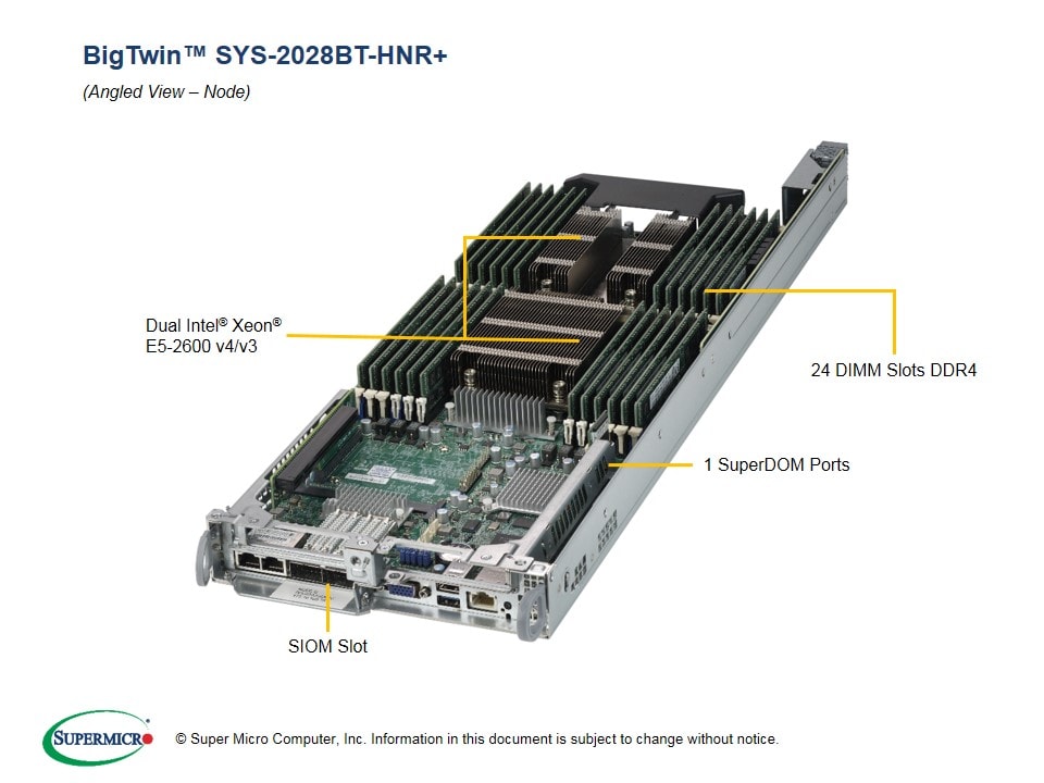 Supermicro SYS-2028BT-HNR — top view