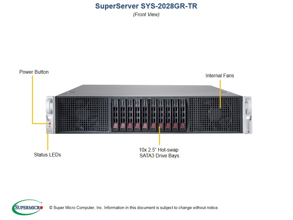 Supermicro SYS-2028GR-TR — angle view