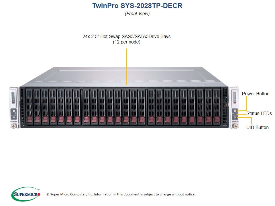 Supermicro SYS-2028TP-DECR — angle view