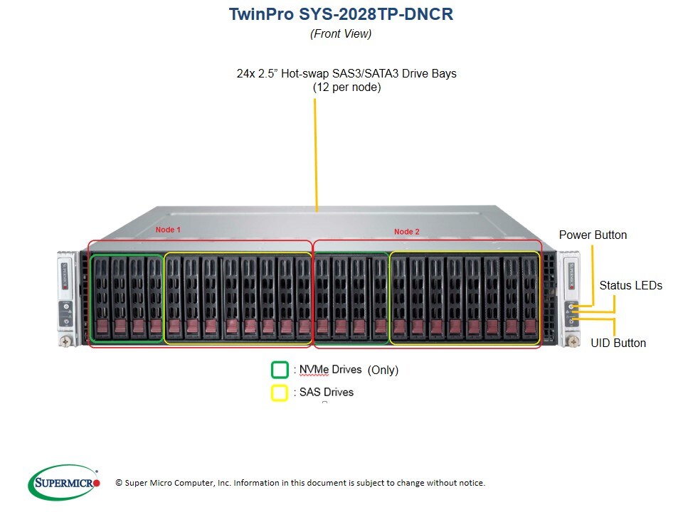 Supermicro SYS-2028TP-DNCR — angle view