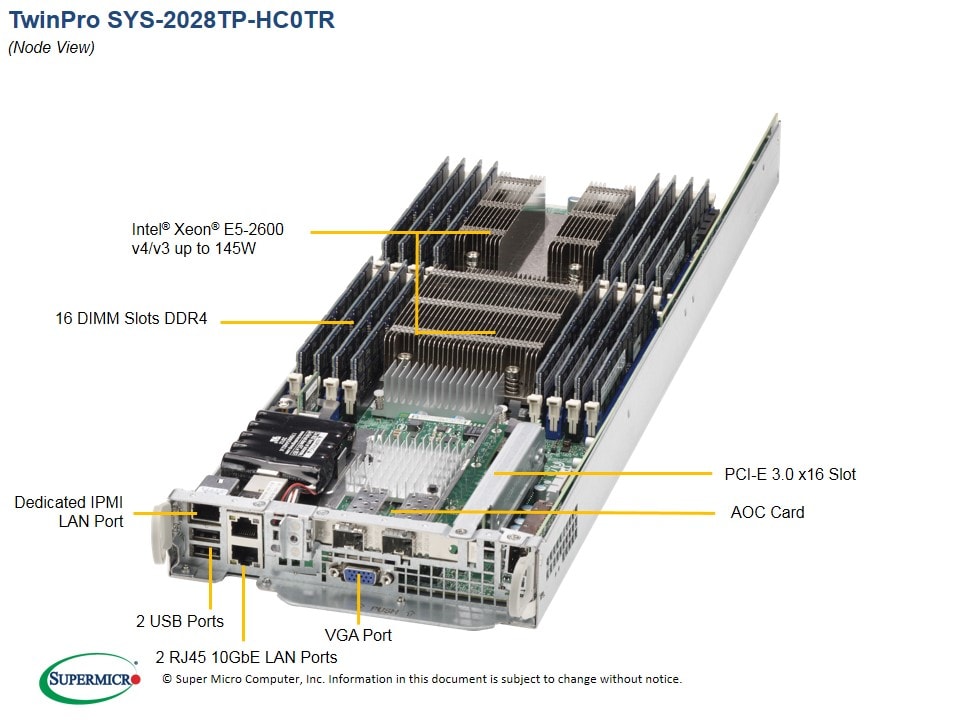 Supermicro SYS-2028TP-HC0TR — top view