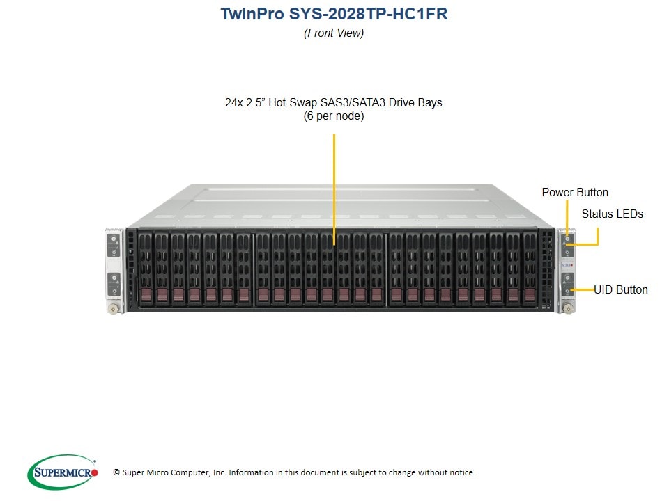 Supermicro SYS-2028TP-HC1FR — angle view