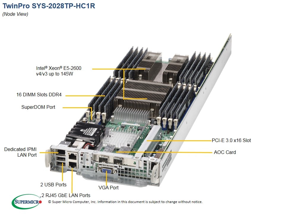 Supermicro SYS-2028TP-HC1R — top view
