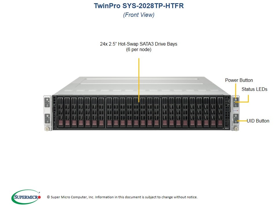 Supermicro SYS-2028TP-HTFR — angle view