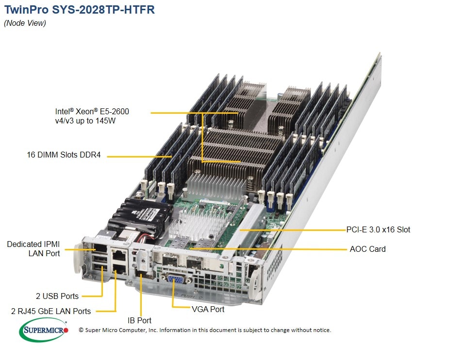 Supermicro SYS-2028TP-HTFR — top view