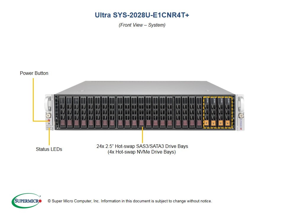 Supermicro SYS-2028U-E1CNR4T — angle view