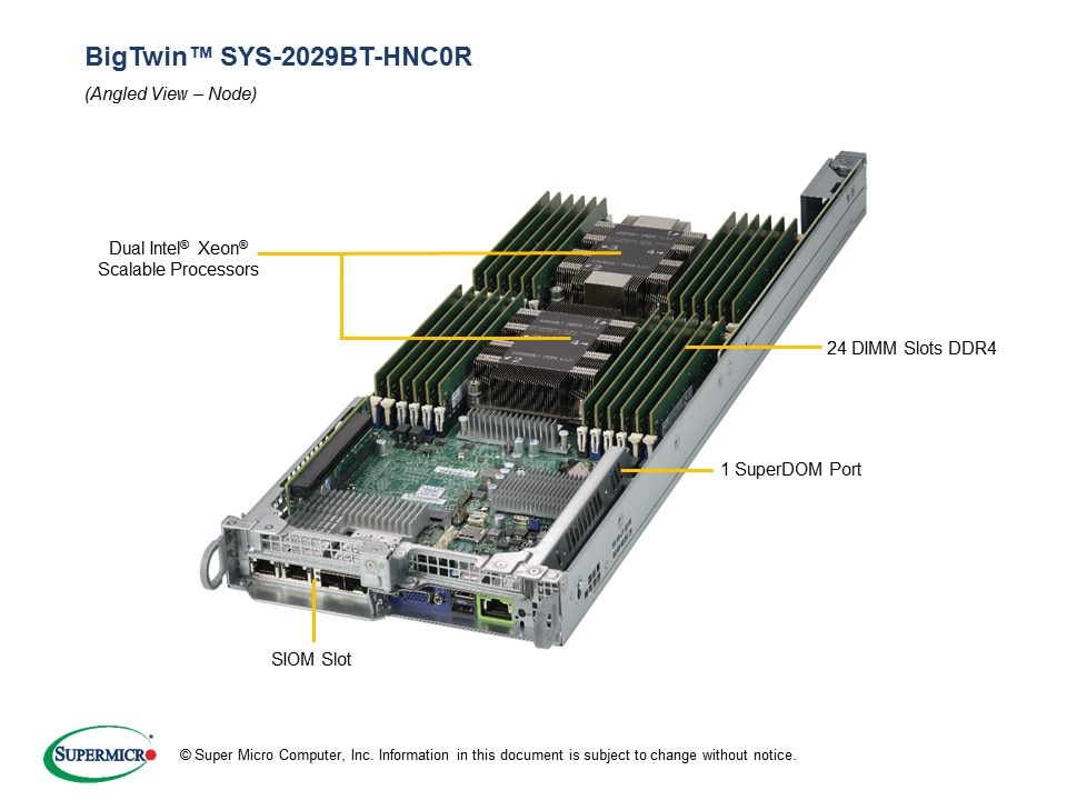 Supermicro SYS-2029BT-HNC0R — top view