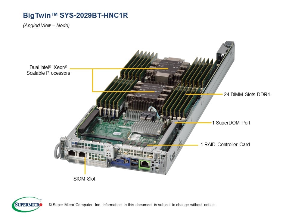 Supermicro SYS-2029BT-HNC1R — top view