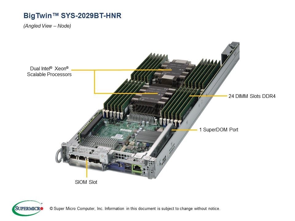 Supermicro SYS-2029BT-HNR — top view