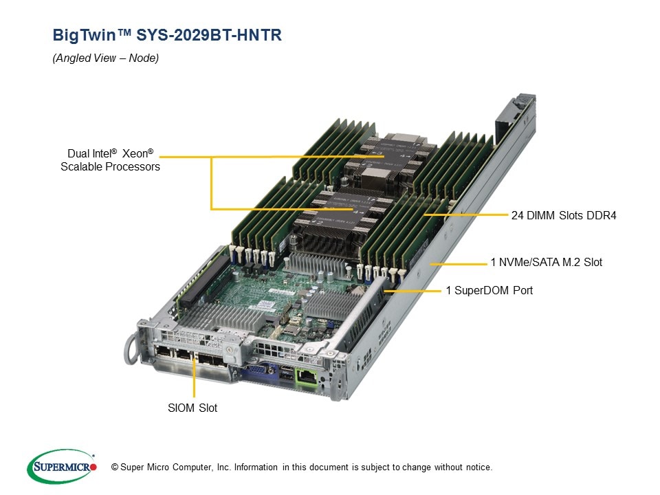 Supermicro SYS-2029BT-HNTR — top view