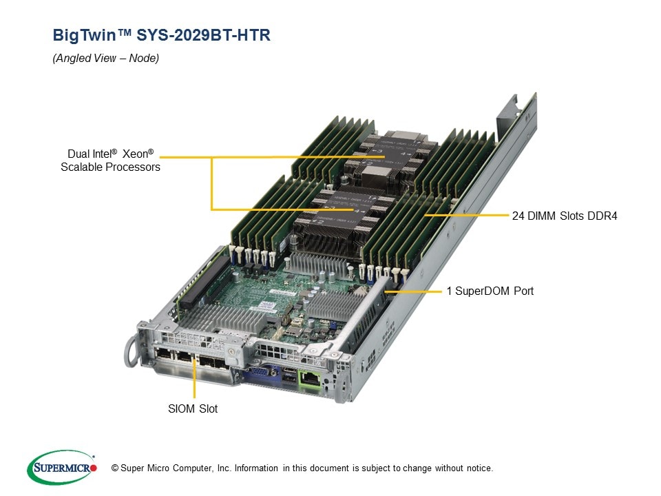 Supermicro SYS-2029BT-HTR — top view