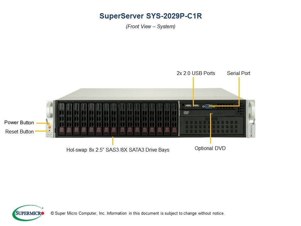 Supermicro SYS-2029P-C1R — angle view
