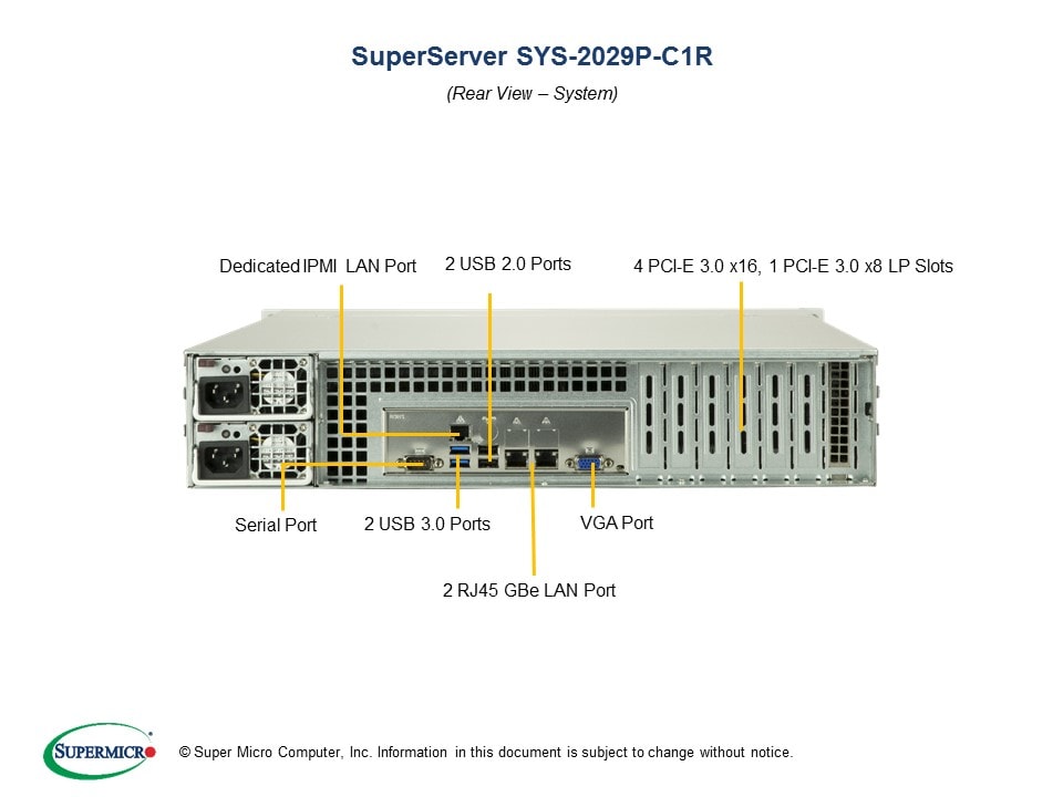 Supermicro SYS-2029P-C1R — front view