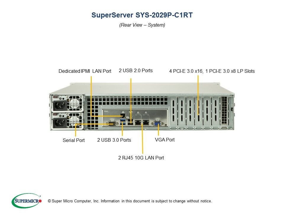 Supermicro SYS-2029P-C1RT — front view