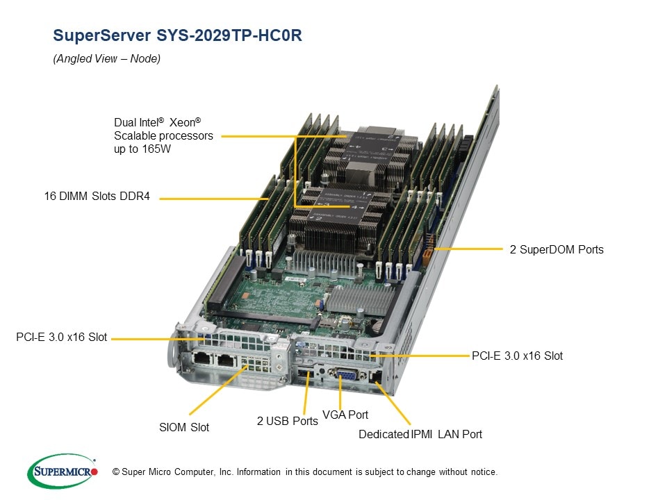 Supermicro SYS-2029TP-HC0R — top view