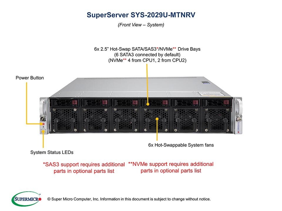 Supermicro SYS-2029U-MTNRV — front view