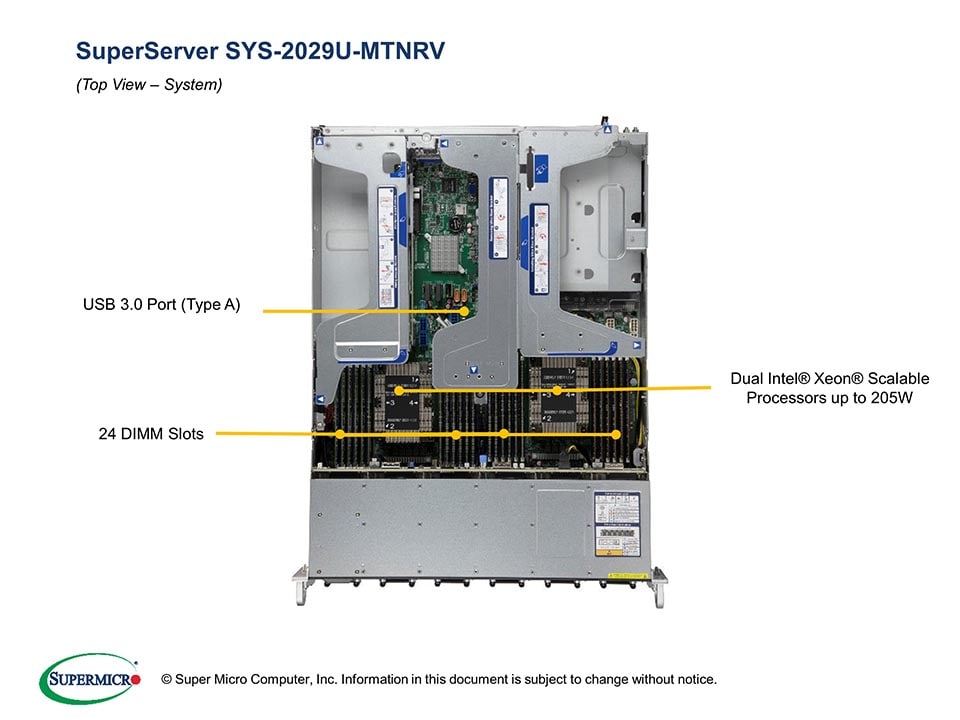 Supermicro SYS-2029U-MTNRV — top view
